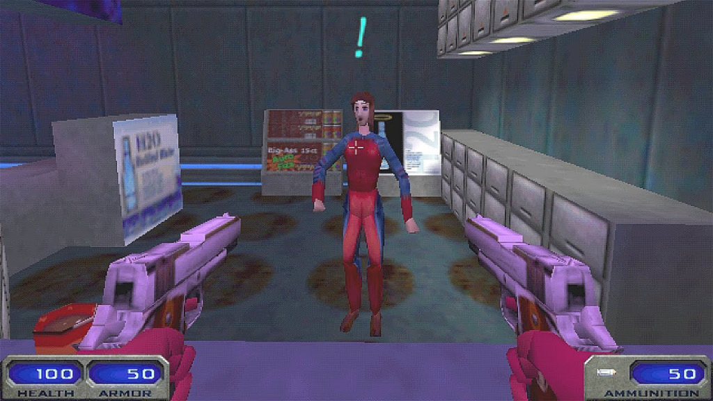 A screenshot from Shogo: Mobile Armor Division on PC.