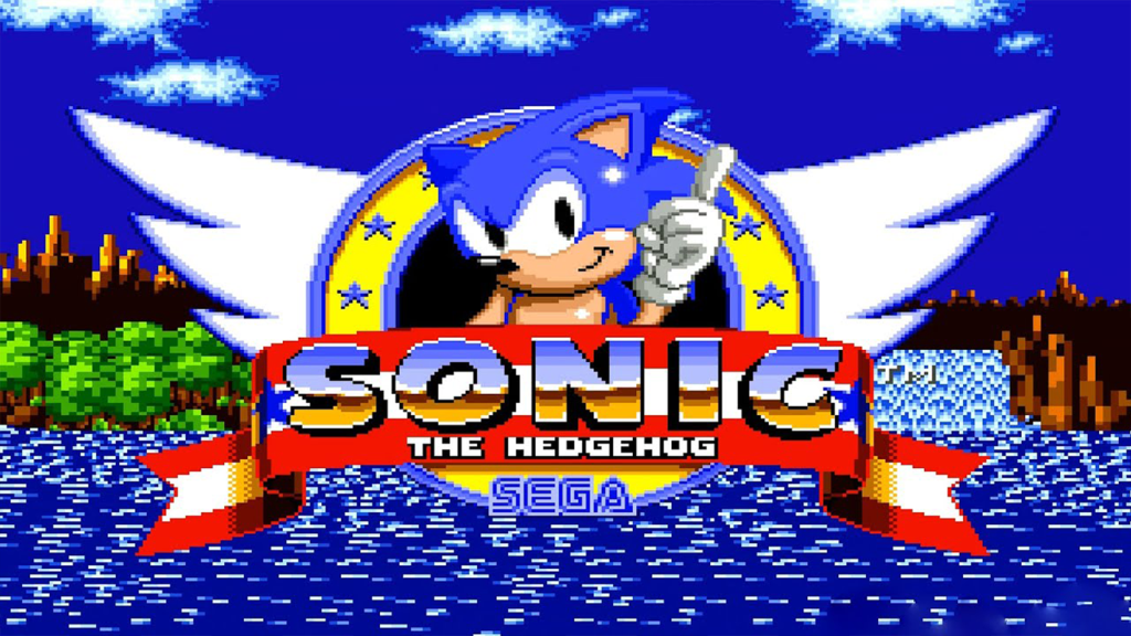 The intro screen for Sonic the Hedgehog on the Sega Genesis.