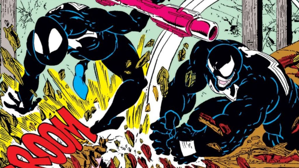 Spider-Man in his first fight with Venom