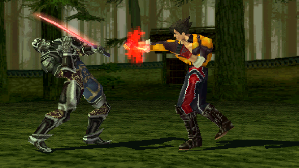 A screenshot of Tekken 3 on the PS1.
