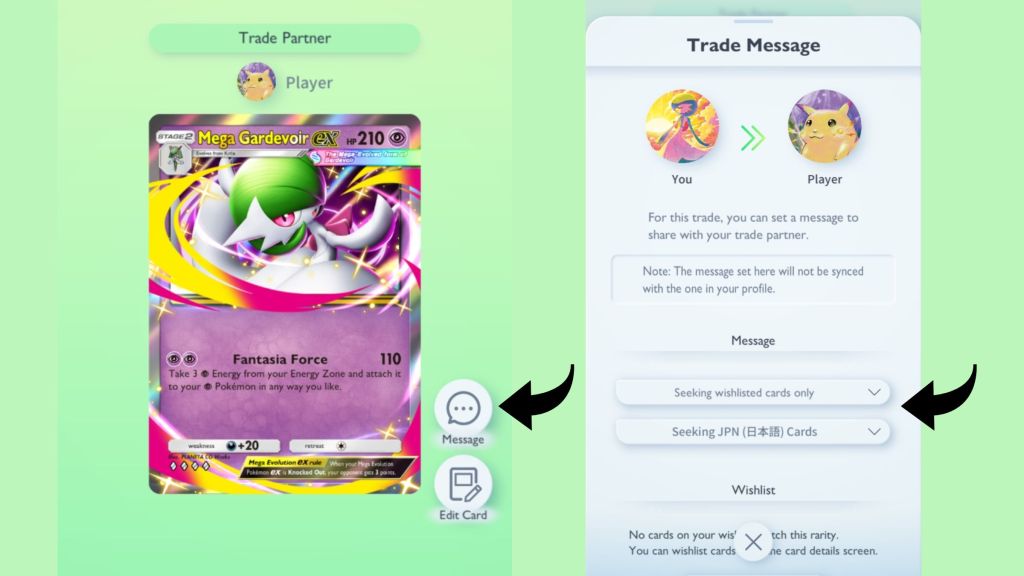 Trade Messages Pokemon TCG Pocket