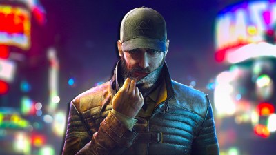 Aiden Pearce from Watch Dogs Legion pulling up his mask.