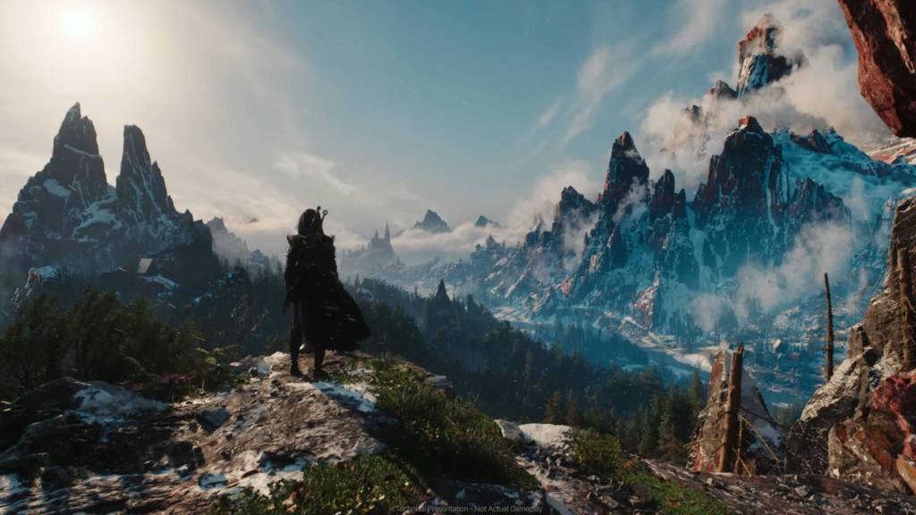 Witcher 4 tech demo shot of open world with Ciri