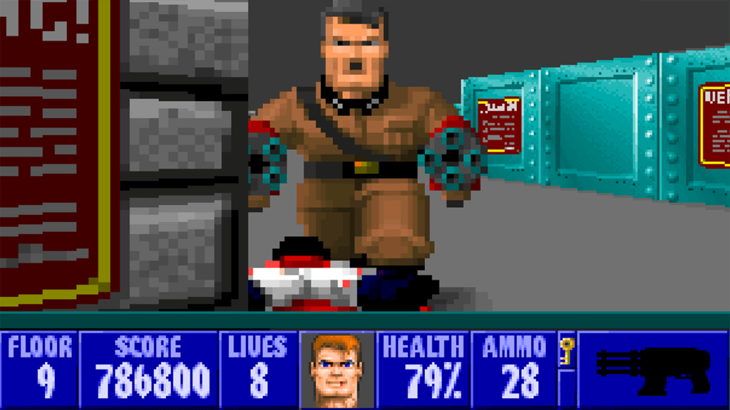A screenshot from Wolfenstein 3D