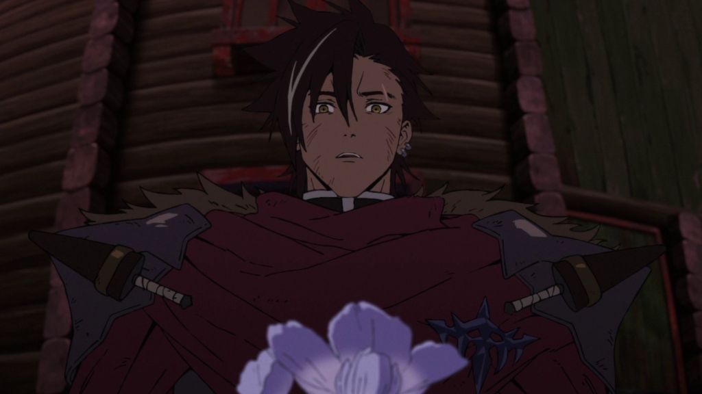 Xylo recieving a flower