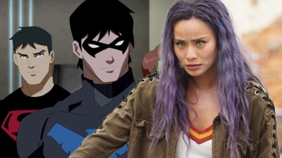 Split image with stills from Young Justice and The Gifted