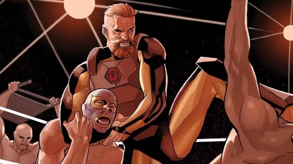 Dennis Dunphy wrestling as Demolition Man in Marvel Comics