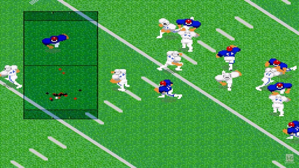 A screenshot from Super Play Action Football on the SNES.