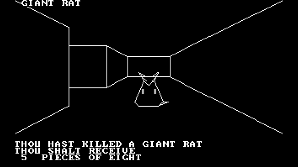 A screenshot from Aklabeth: World of Doom (1978).