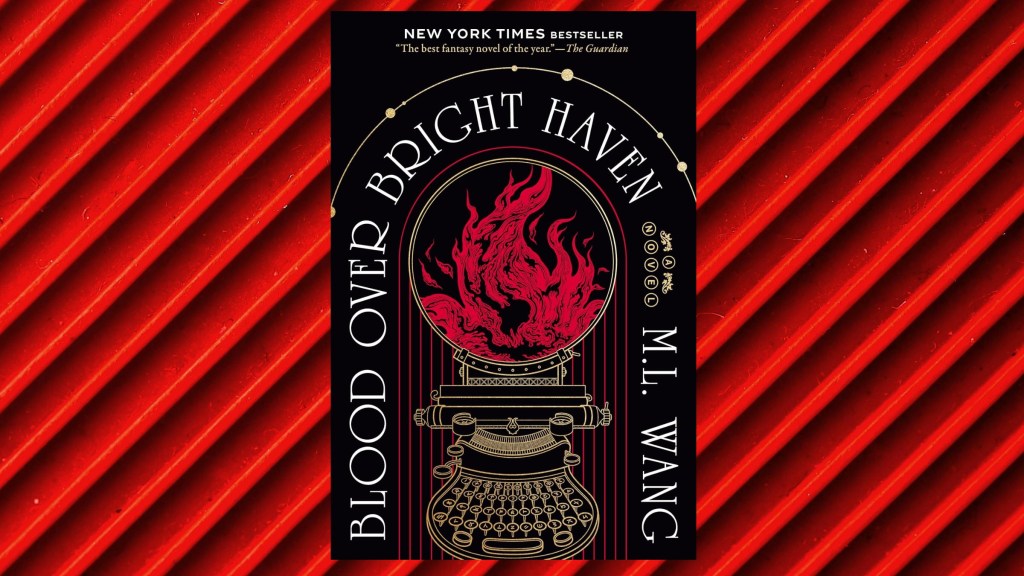 The cover of Blood Over Bright Haven against a red background