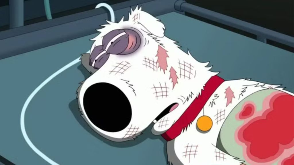 Brian dying in Family Guy
