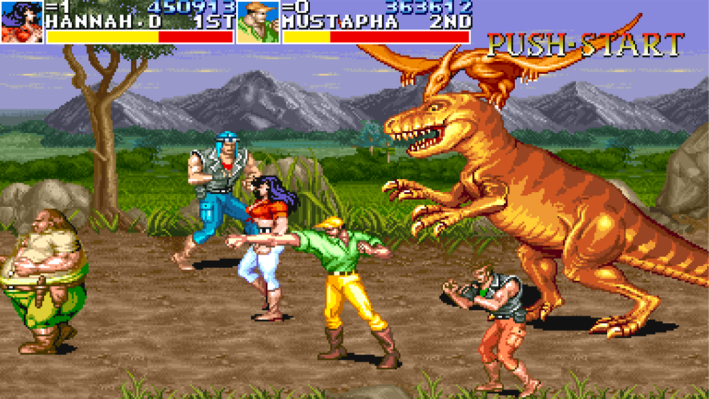 A screenshot from Cadillacs and Dinosaurs (1993).