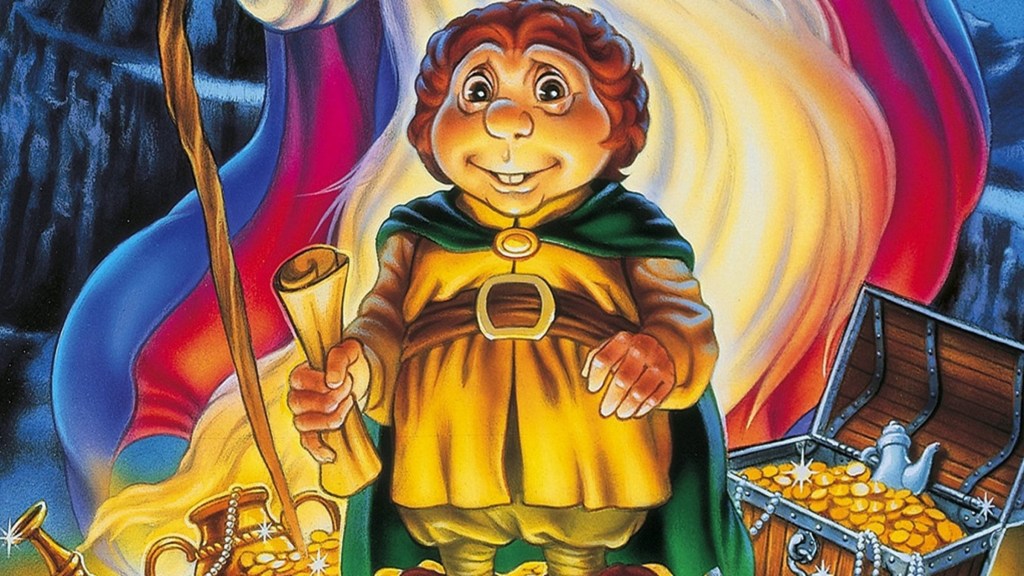 The cropped poster of the 1977 Hobbit movie