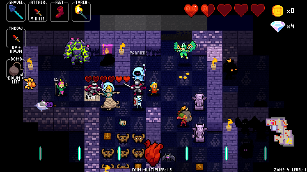A screenshot from Crypt of the NecroDancer (2015) on Steam.