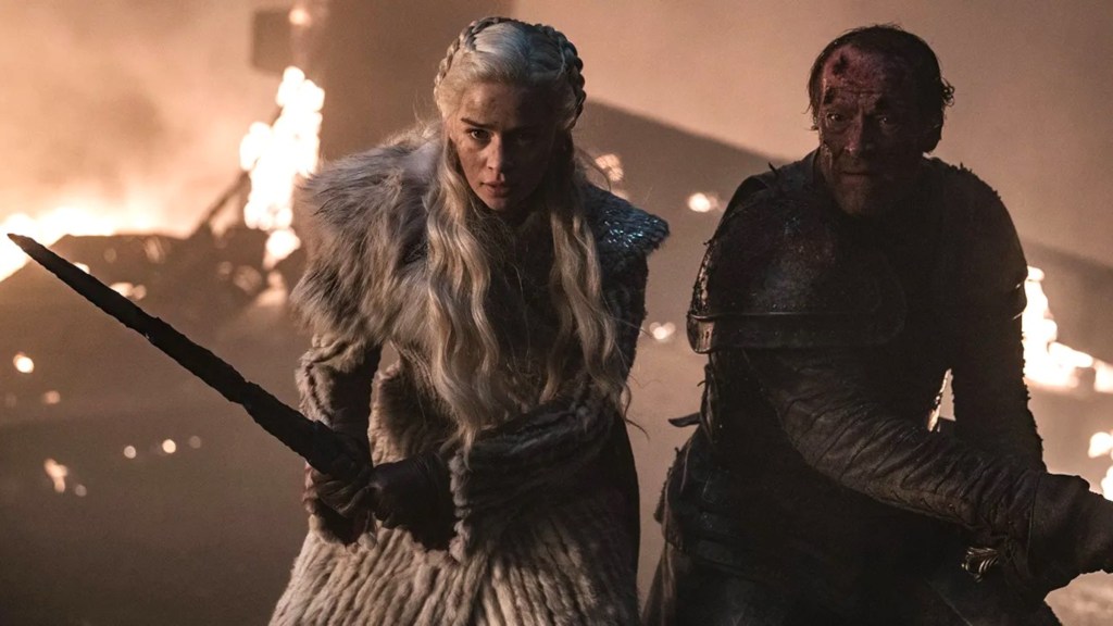 Daenerys and Jorah fighting the White Walkers in Game of Thrones Season 8