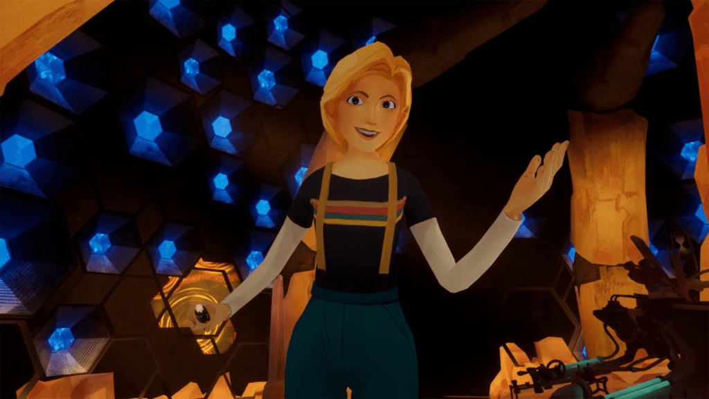 A screenshot from Doctor Who: The Runaway.