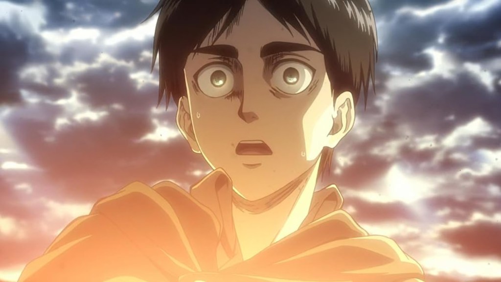 Eren looking shocked in Attack on Titan Season 2