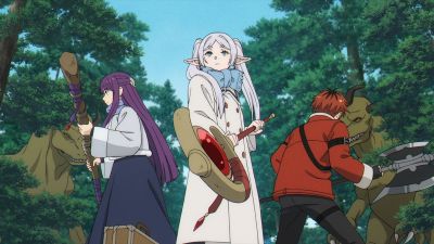 Frieren, Fern, and Stark from Frieren Season 2 Episode 4