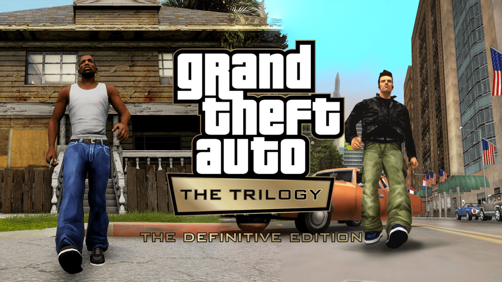 Logo and screenshot from Grand Theft Auto: The Trilogy – The Definitive Edition.