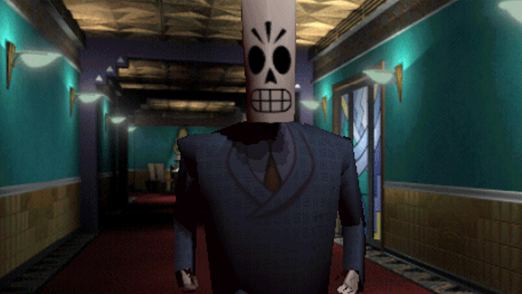 A screenshot from Grim Fandango (1998).