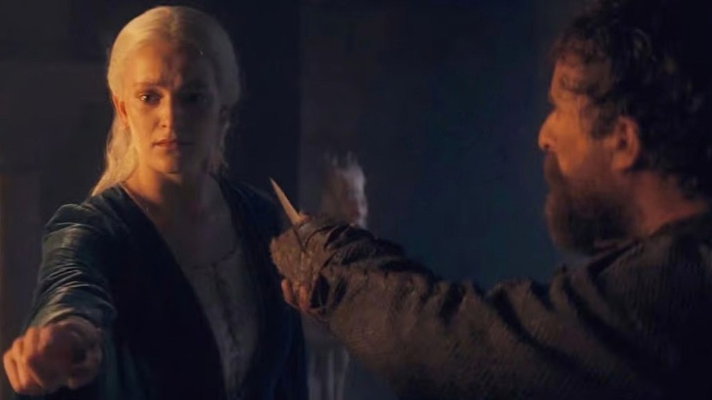 Helaena Targaryen pointing during House of the Dragon's Blood and Cheese scene