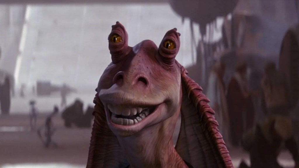 Jar Jar smiling in The Phantom Menace