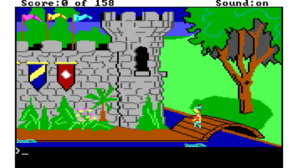 A screenshot from King’s Quest: Quest for the Crown (1984).