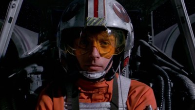 Luke Skywalker flying X-wing in A New Hope