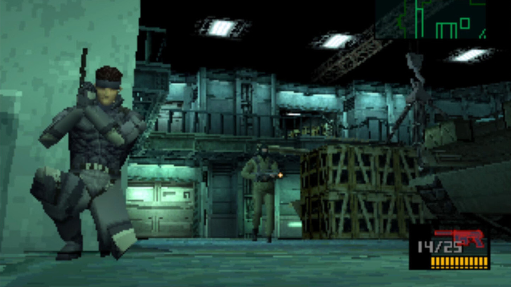 A screenshot from Metal Gear Solid (1998).