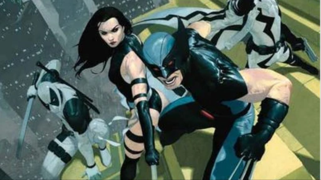 Wolverine long with Psylocke and Deadpool in Uncanny X-Force