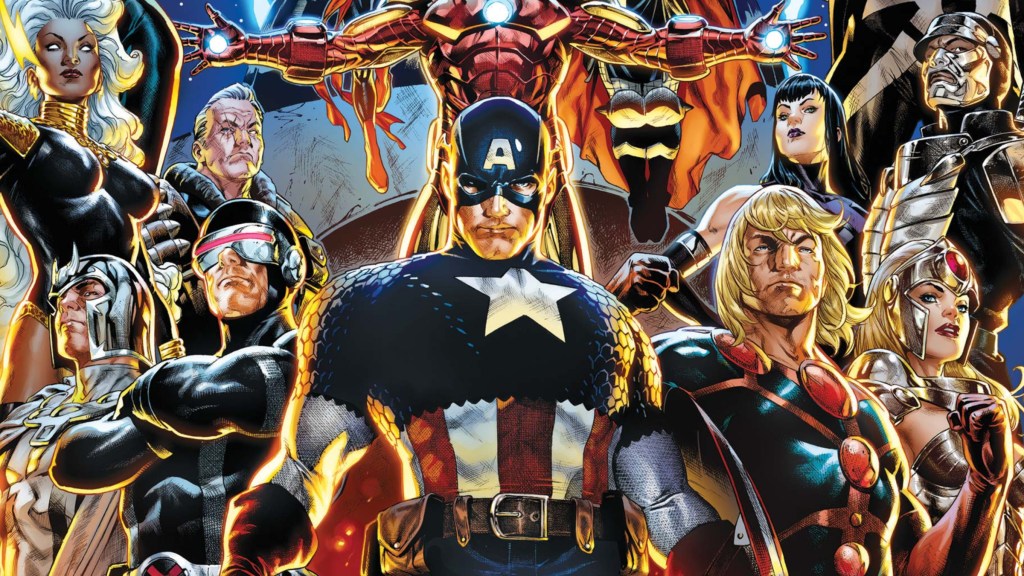 The X-Men, Avengers, and Eternals gathered together