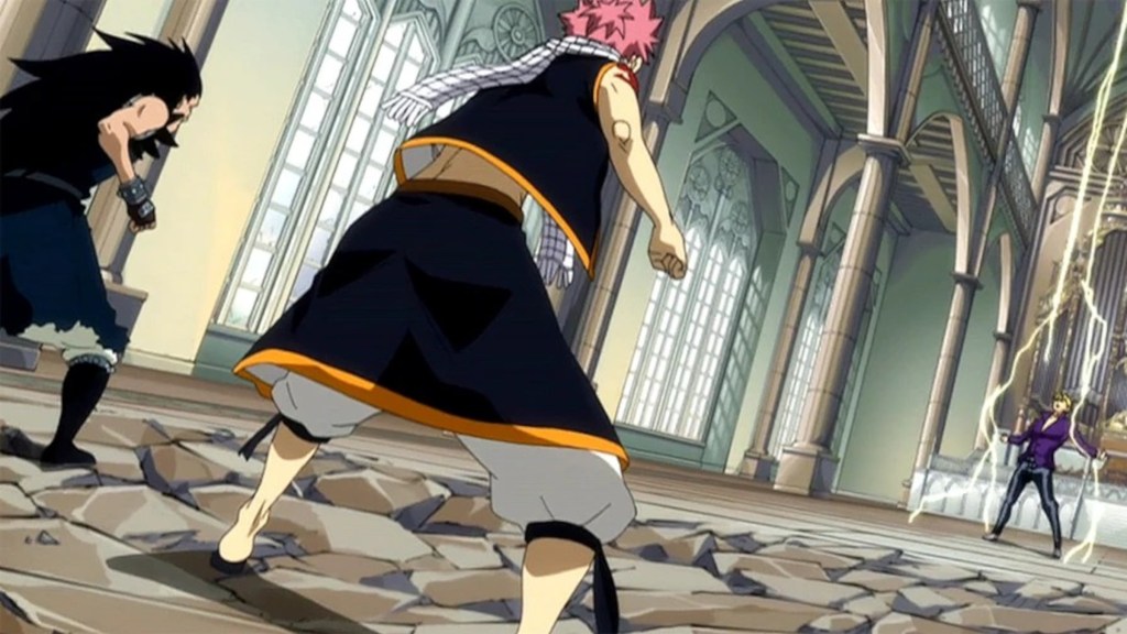 Natsu and Gajeel vs. Laxus in Fairy Tail