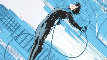 Nightwing Soaring throught the Skyline