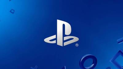 The PlayStation logo against a blue background.