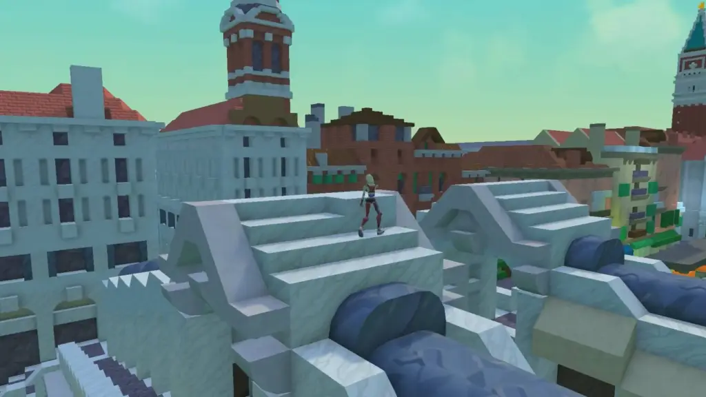 Reforj building a city using different materials