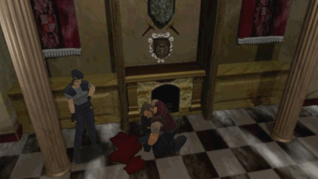 A screenshot from Resident Evil.