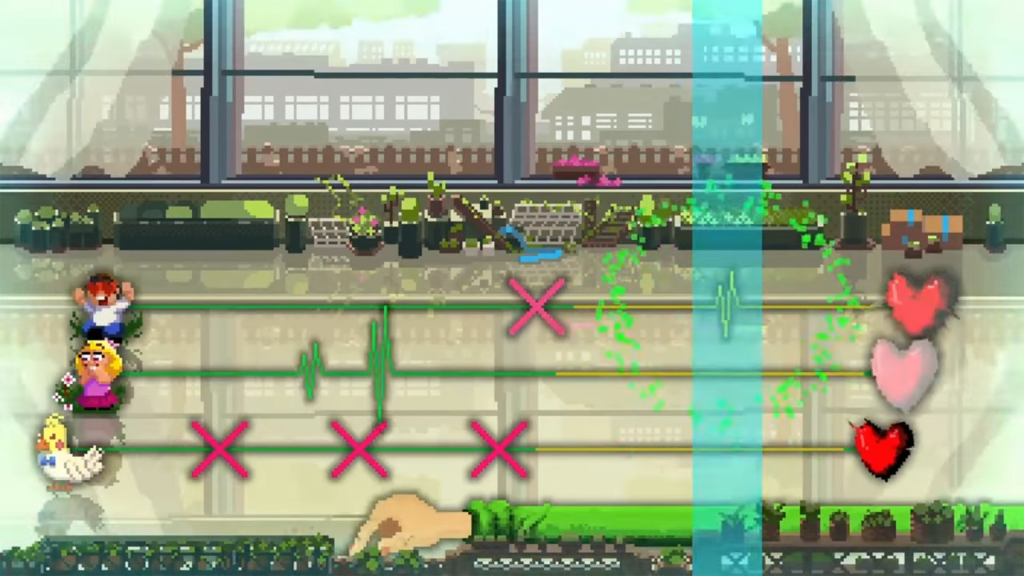 A screenshot from Rhythm Doctor (2025).