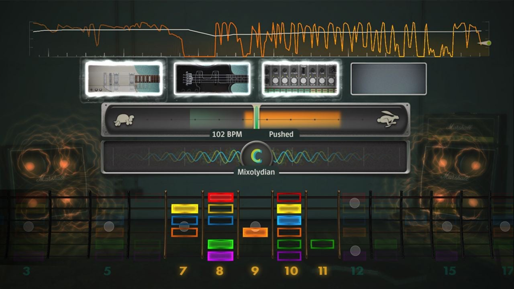 A screenshot from Rocksmith 2014 Edition (2013).