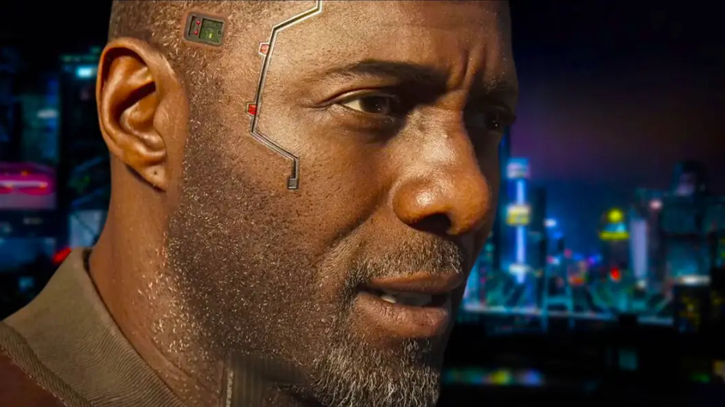 Solomon Reed from Cyberpunk 2077 looking confused.