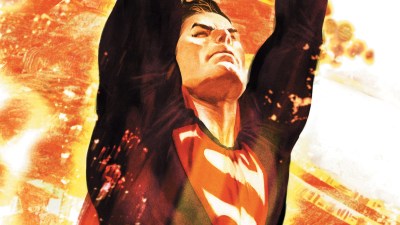 Superman Soaring Through Sun