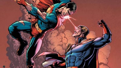 Superman and Homelander Shooting Heat Vision