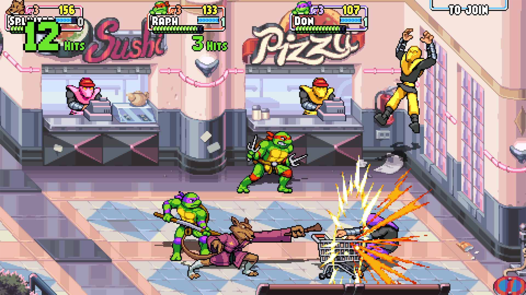 A screenshot from Teenage Mutant Ninja Turtles: Shredder's Revenge.