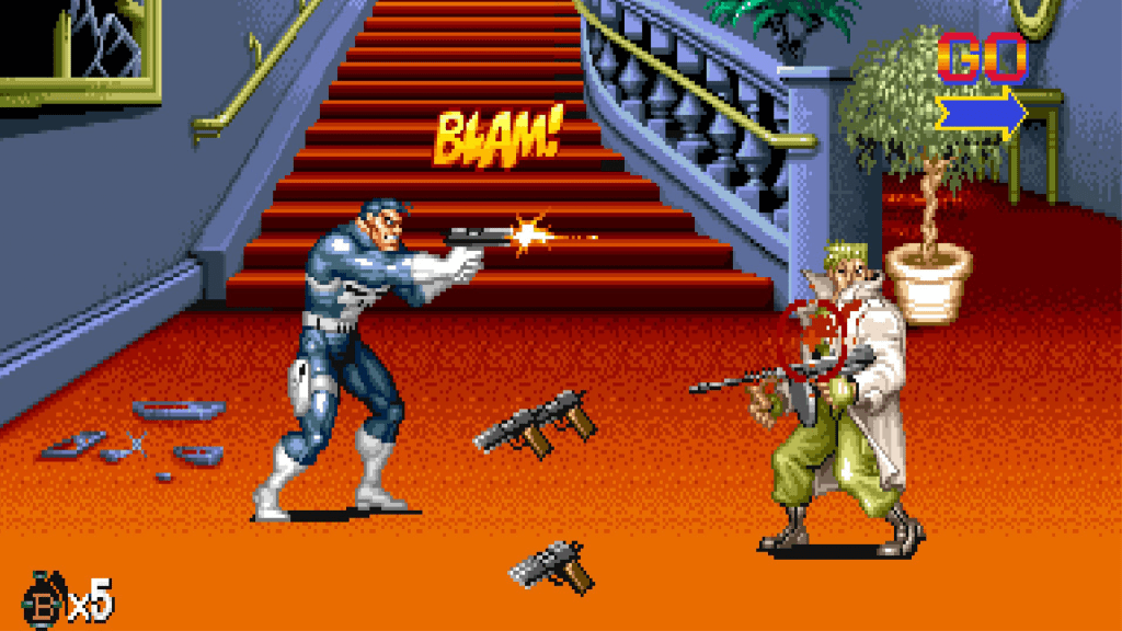 A screenshot from The Punisher (1993).