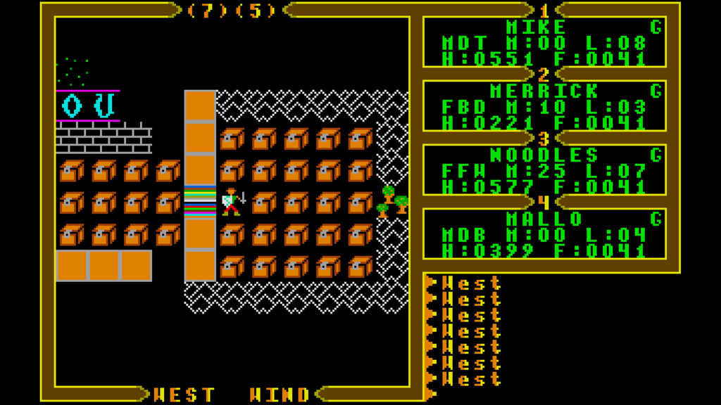 A screenshot from Ultima III: Exodus.