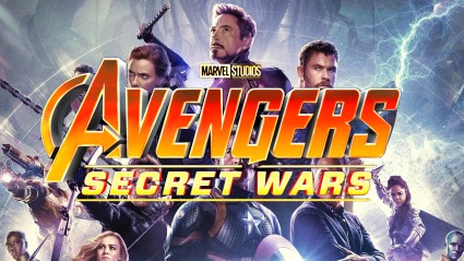 The Avengers: Secret Wars banner over the poster for Avengers: Endgame