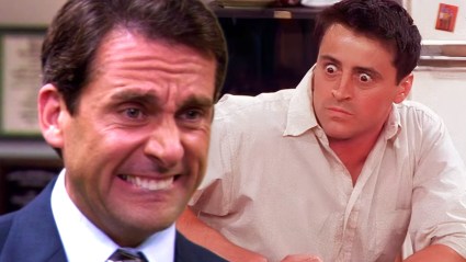 Split image of Michael Scott in The Office and Joey in Friends