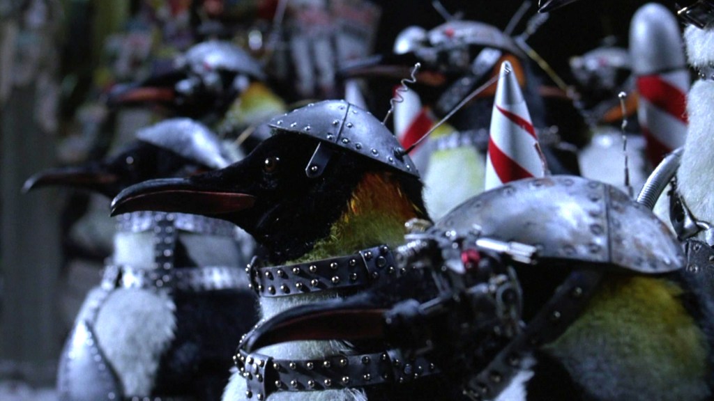 Weaponized penguins in Batman Returns (1992)