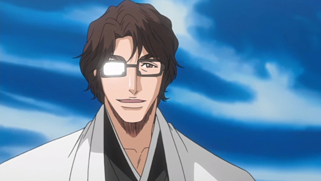 Aizen smiling in Bleach