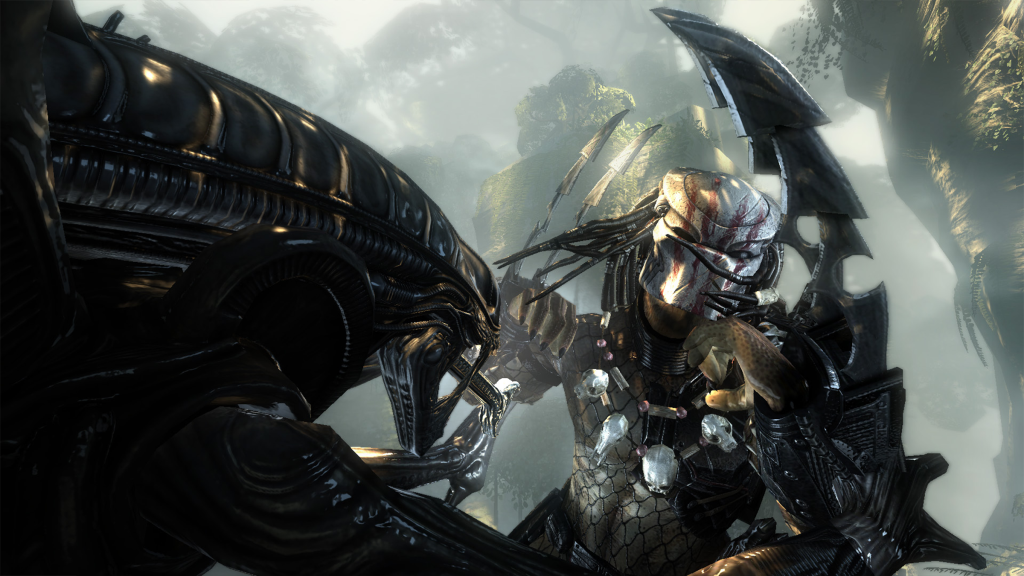 A screenshot from Aliens vs. Predator (2010).