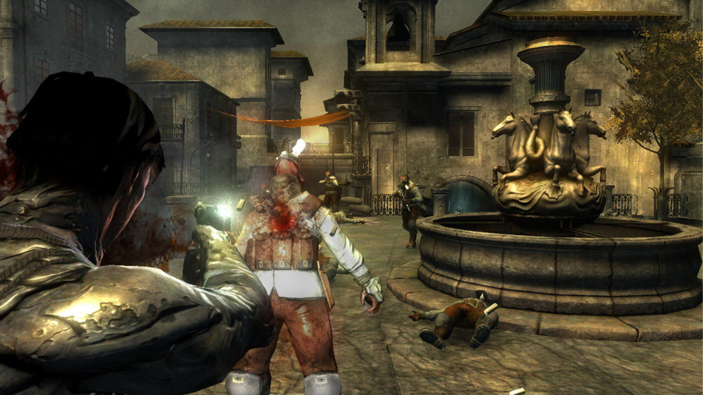 A screenshot from Dark Sector on the Xbox 360.